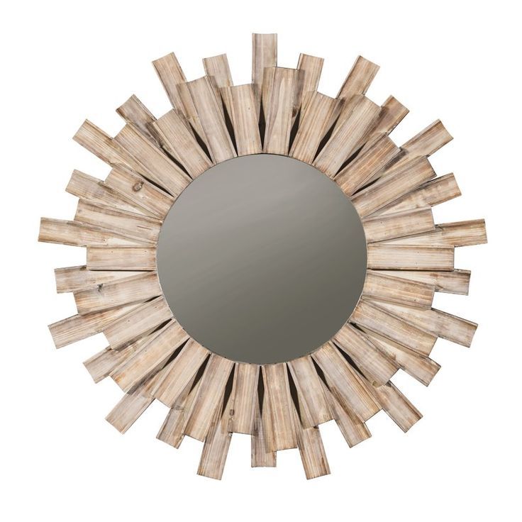 Burst Wood Accent Mirror | Framed Mirror Wall, Wood Accents, Round Wall Inside Perillo Burst Wood Accent Mirrors (View 11 of 15)