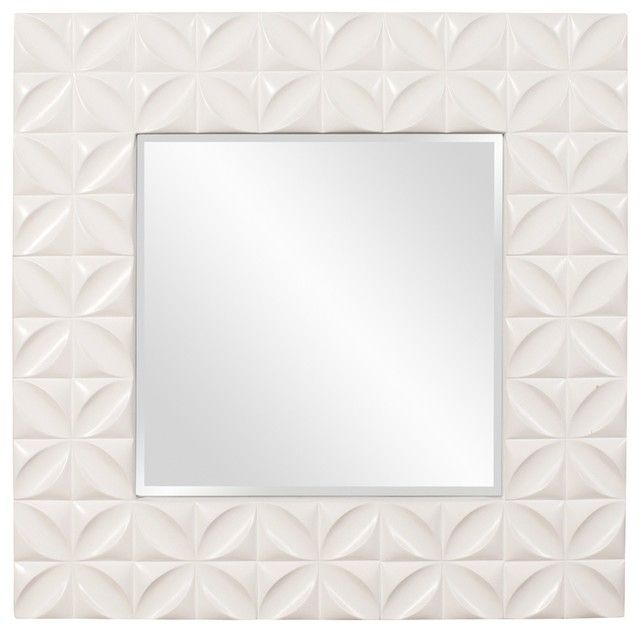 Burton White Square Mirror – Contemporary – Wall Mirrors – Throughout Square Modern Wall Mirrors (View 14 of 15)