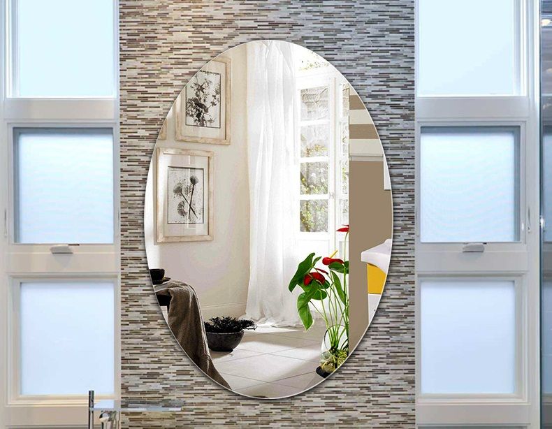 Buy Glass Oval Frameless Mirror For Bathroom 18 X 24 Inches With Thornbury Oval Bevel Frameless Wall Mirrors (View 6 of 15)
