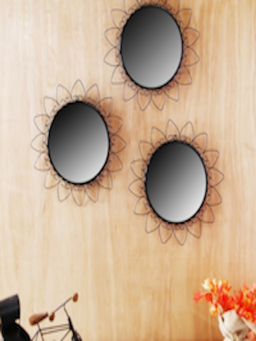 Buy Hosley Set Of 3 Black Round Decorative Wall Mirrors – Mirrors For Regarding Midnight Black Round Wall Mirrors (View 14 of 15)