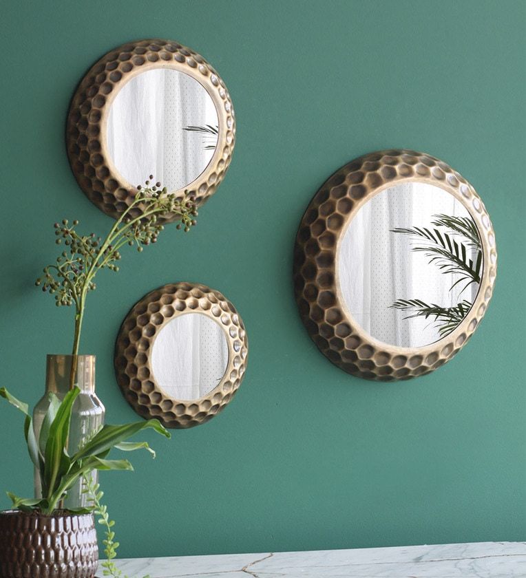Buy Metal Round Wall Mirror In Brown Colourorange Tree Online Intended For Cromartie Tree Branch Wall Mirrors (View 6 of 15)