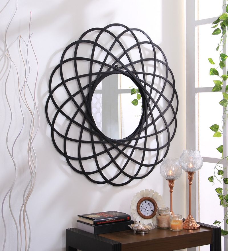 Buy Metal Wall Mirror In Black Colorhosley Online – Round Mirrors Throughout Black Wall Mirrors (View 14 of 15)