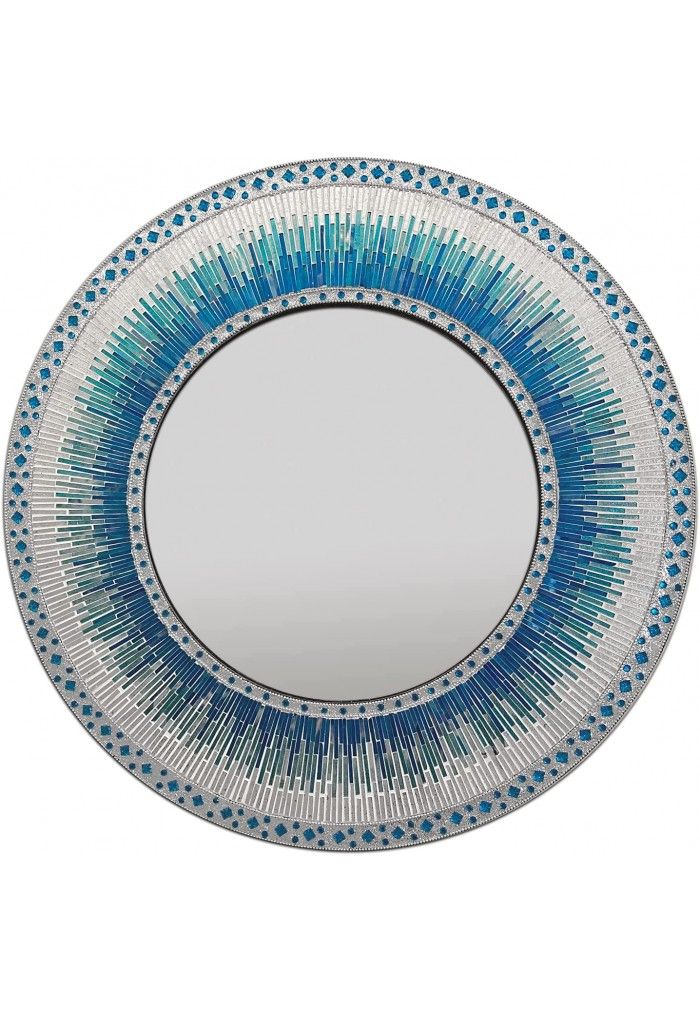 Buy Ocean Blue Decorative Mosaic Wall Mirror From Decorshore For Wall Art With Regard To Blue Wall Mirrors (View 7 of 15)