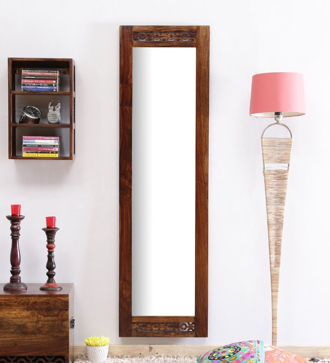 Buy Solid Wood Full Length Mirror In Brown Colourmudramark Online Inside Gingerich Resin Modern & Contemporary Accent Mirrors (View 4 of 15)
