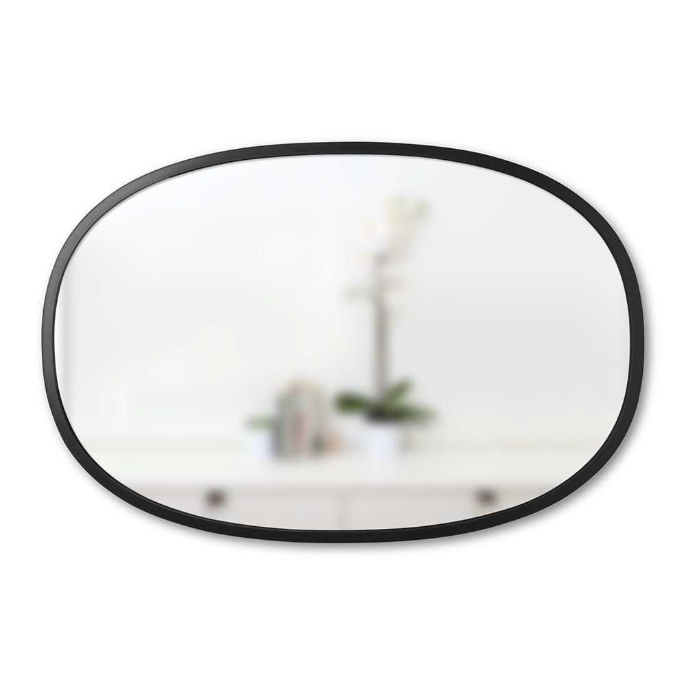 Buy Umbra Hub Oval Mirror – Black | Amara With Regard To Black Oval Cut Wall Mirrors (View 9 of 15)