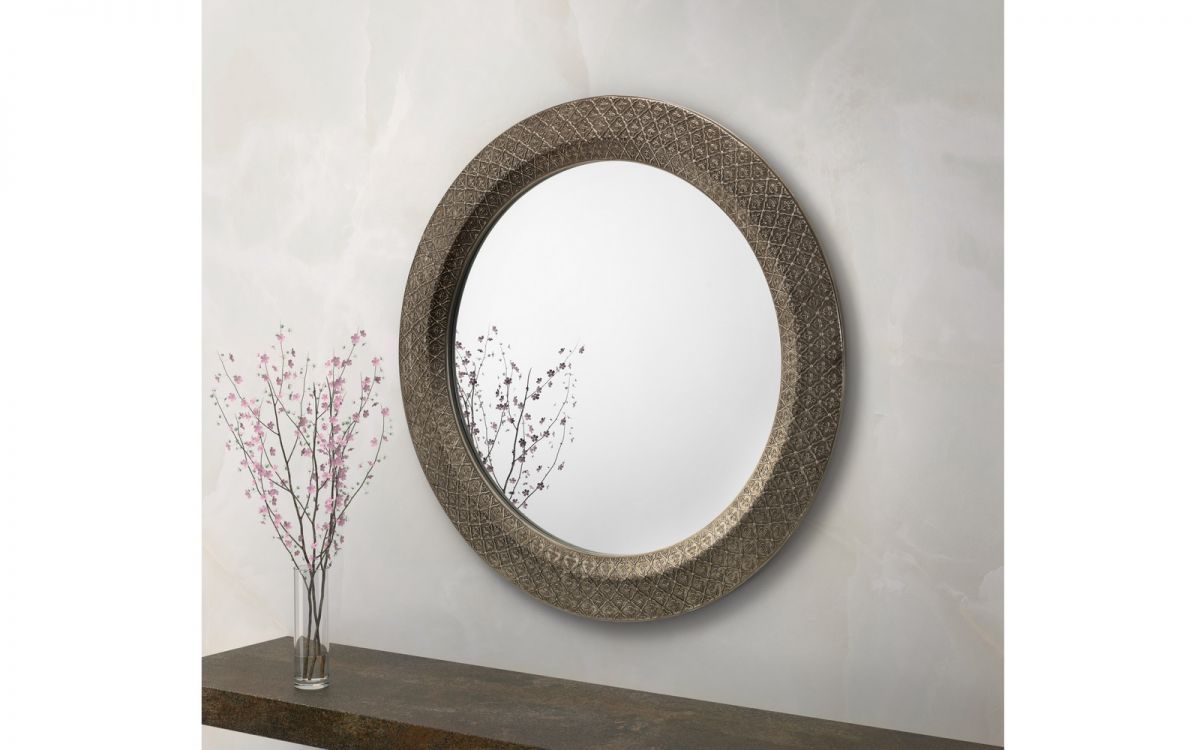 Cadence Round Wall Mirror – Large | Julian Bowen Limited In Scalloped Round Modern Oversized Wall Mirrors (View 5 of 15)