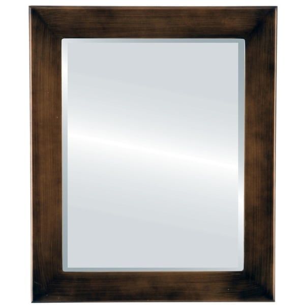 Cafe Framed Rubbed Bronze Rectangle Mirror – Antique Bronze – Overstock Inside Bronze Rectangular Wall Mirrors (View 6 of 15)