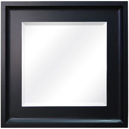 Canopy Square Beveled Glass Wall Mirror, Matte Black Finish – Walmart Inside Matte Black Octagon Led Wall Mirrors (View 7 of 15)