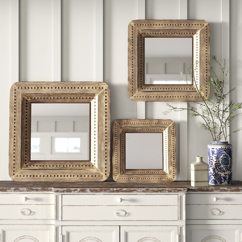 Charlton Home® Aldusa 3 Piece Modern & Contemporary Distressed Accent Intended For Diamondville Modern & Contemporary Distressed Accent Mirrors (Photo 4 of 15)