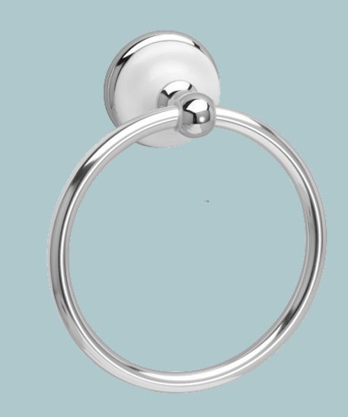 Chatsworth Towel Ring – Polished Chrome / White Porcelain Regarding White Porcelain And Chrome Wall Mirrors (View 5 of 15)