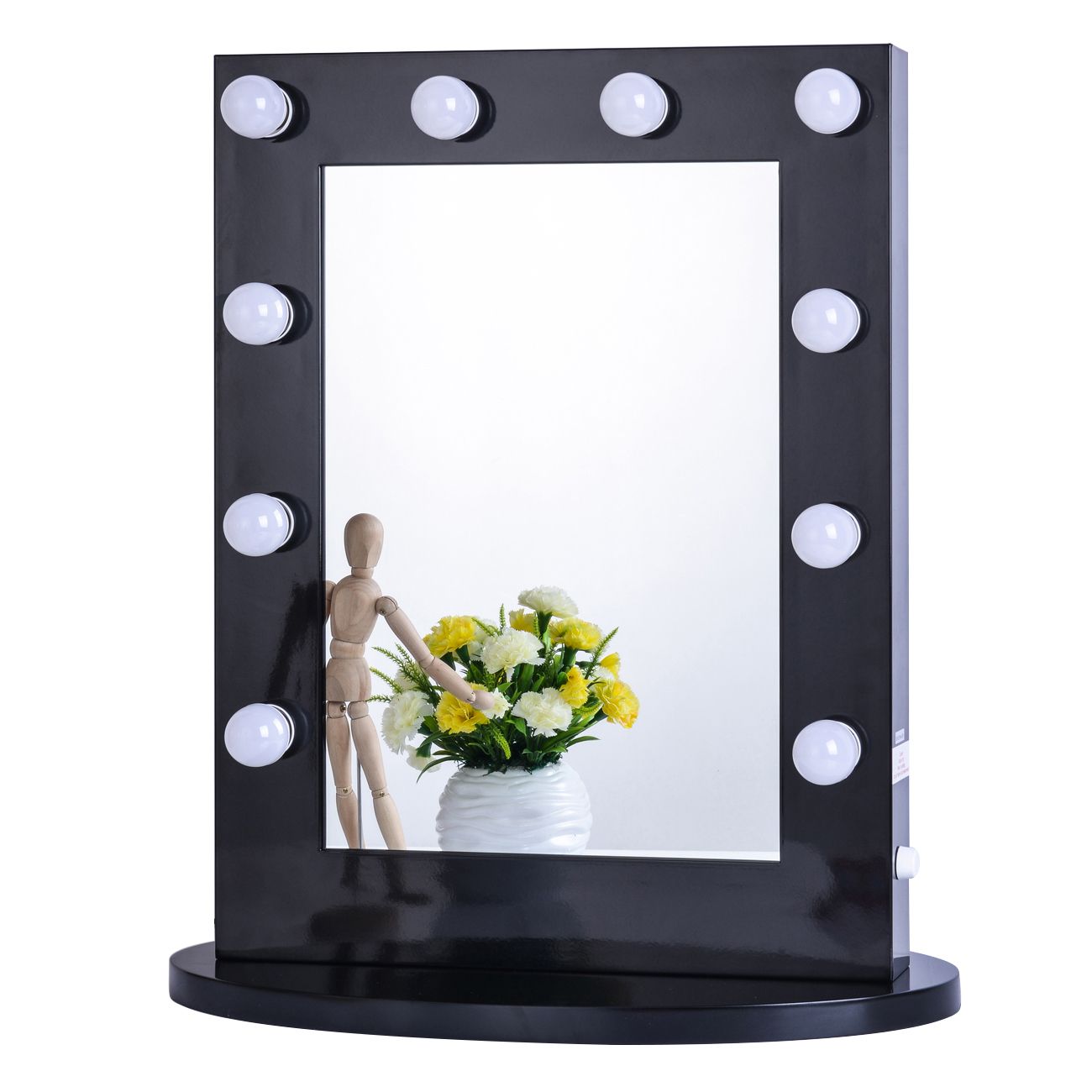 Chende Hollywood Tabletops Lighted Makeup Mirror Vanity Black With With Led Lighted Makeup Mirrors (View 5 of 15)