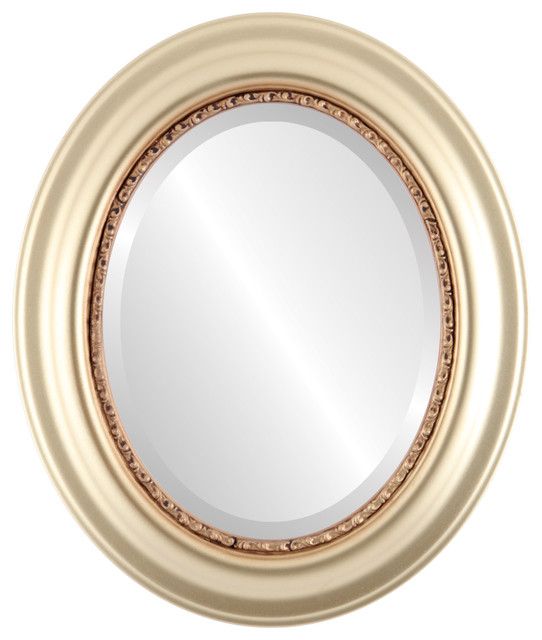 Chicago Framed Oval Mirror In Desert Gold – Traditional – Wall Mirrors Throughout Burnes Oval Traditional Wall Mirrors (View 7 of 15)