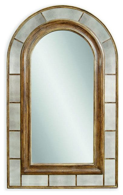 Clark Rustic Bronze Old World Pu Arched Leaner Mirror – Transitional For Bronze Arch Top Wall Mirrors (Photo 2 of 15)