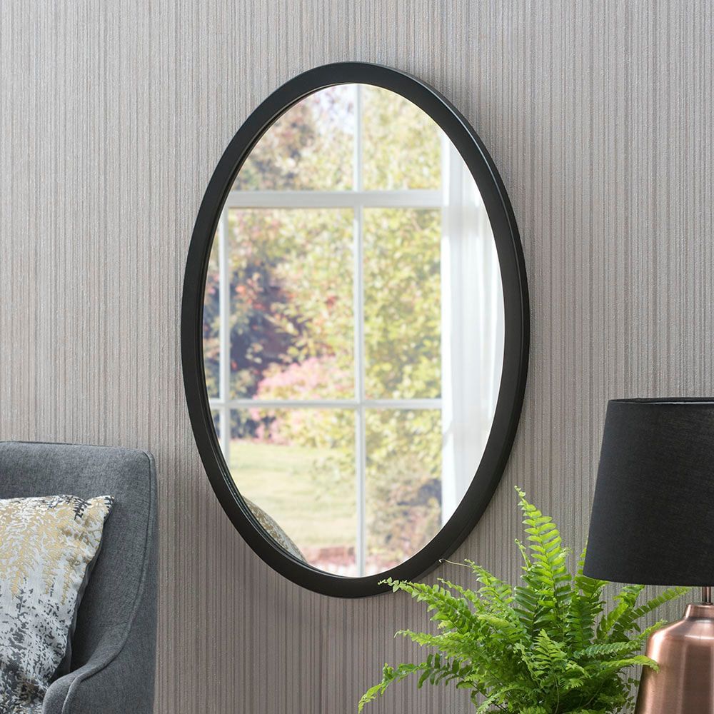 Classic Oval Black Framed Mirror (View 10 of 15)