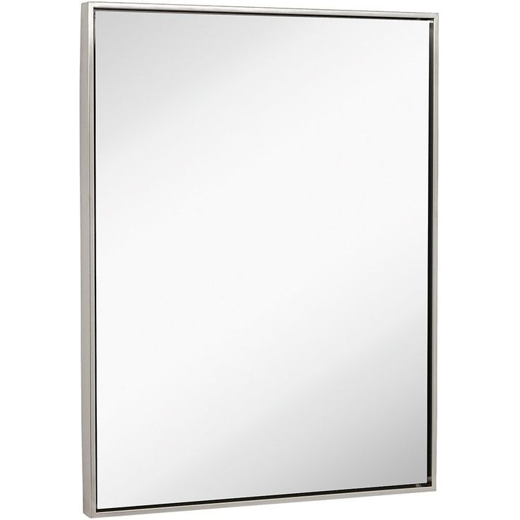 Clean Large Modern Brushed Nickel Frame Wall Mirror | Contemporary In Ceiling Hung Polished Nickel Oval Mirrors (View 11 of 15)