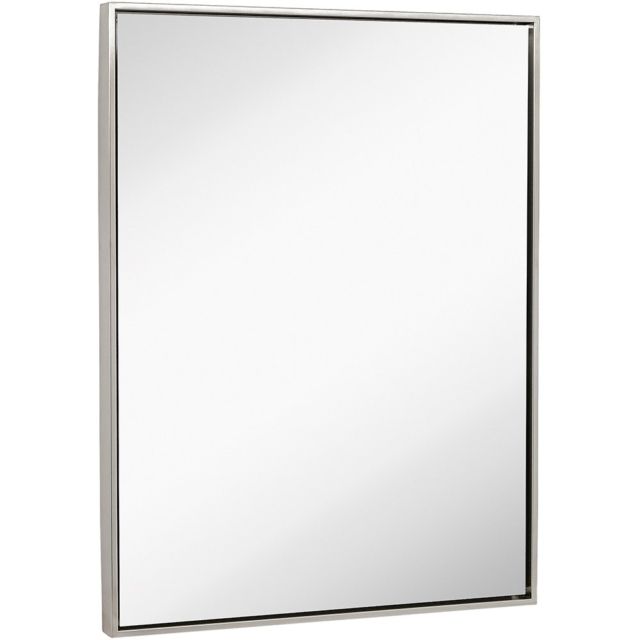 Clean Large Modern Brushed Nickel Frame Wall Mirror Contemporary Pertaining To Hogge Modern Brushed Nickel Large Frame Wall Mirrors (Photo 11 of 15)