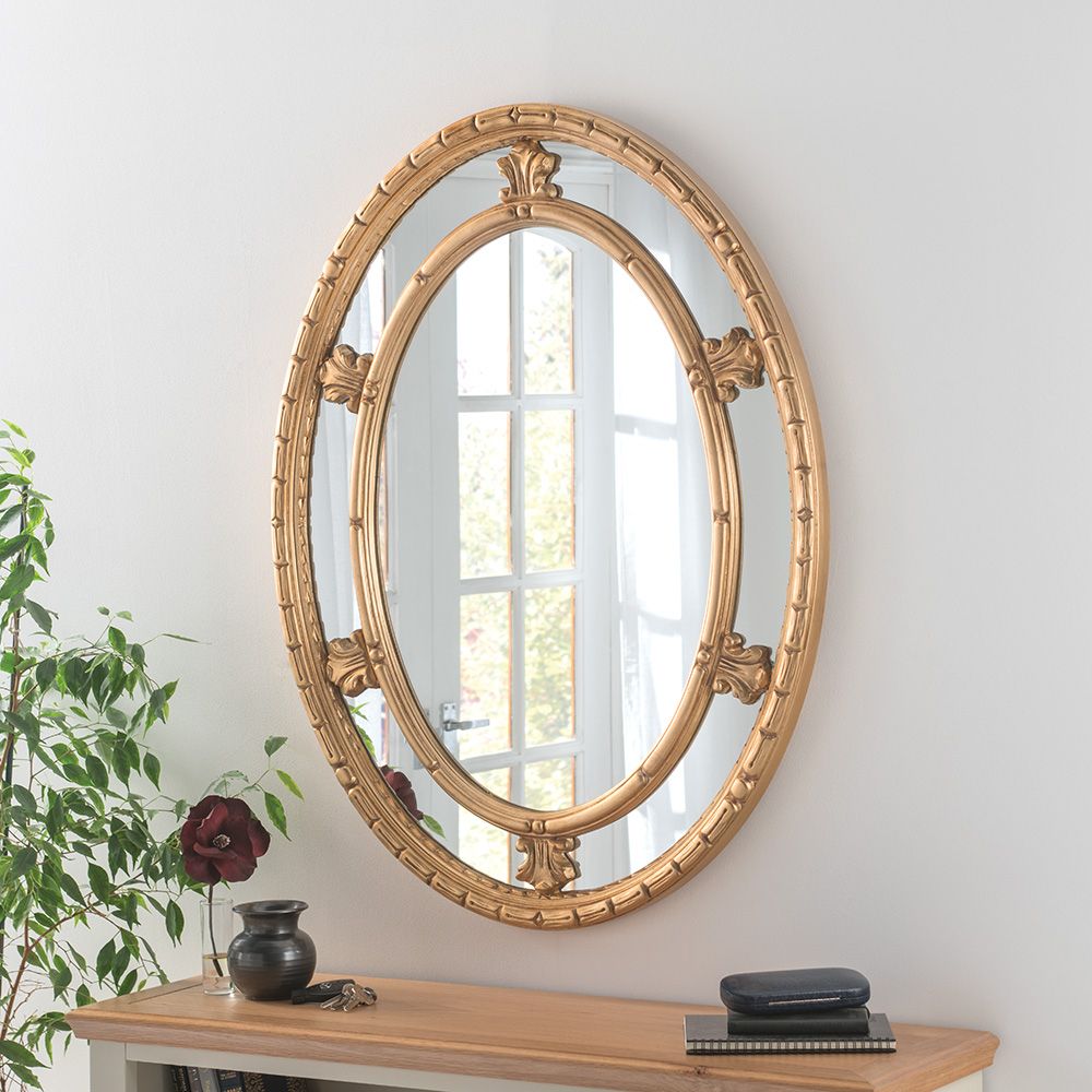 Clement Decorative Oval Mirror | Traditional Mirrors | Amor Decor Inside Burnes Oval Traditional Wall Mirrors (View 11 of 15)