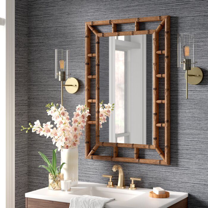 Cleta Bamboo Brown Traditional Beveled Wall Mirror & Reviews | Joss Intended For Alissa Traditional Wall Mirrors (View 6 of 15)