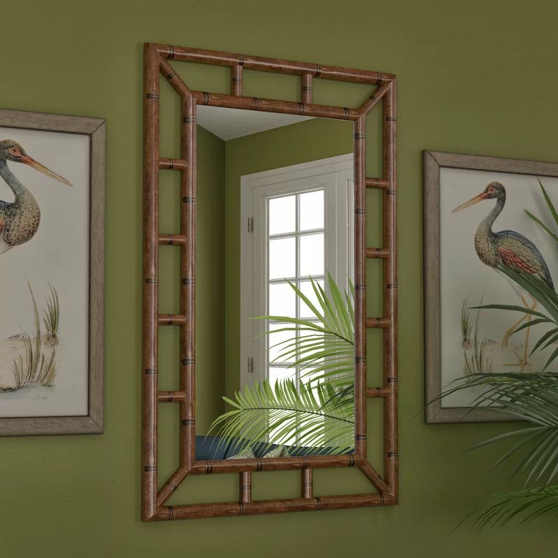 Cleta Bamboo Brown Traditional Beveled Wall Mirror & Reviews | Joss Pertaining To Traditional Beveled Wall Mirrors (View 6 of 15)