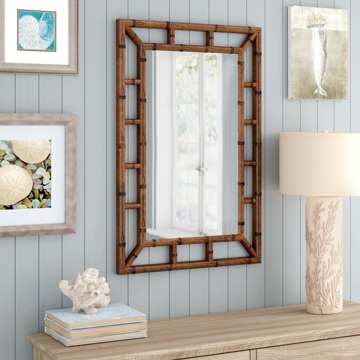 Cleta Bamboo Brown Traditional Beveled Wall Mirror (with Images Within Traditional Beveled Wall Mirrors (View 2 of 15)