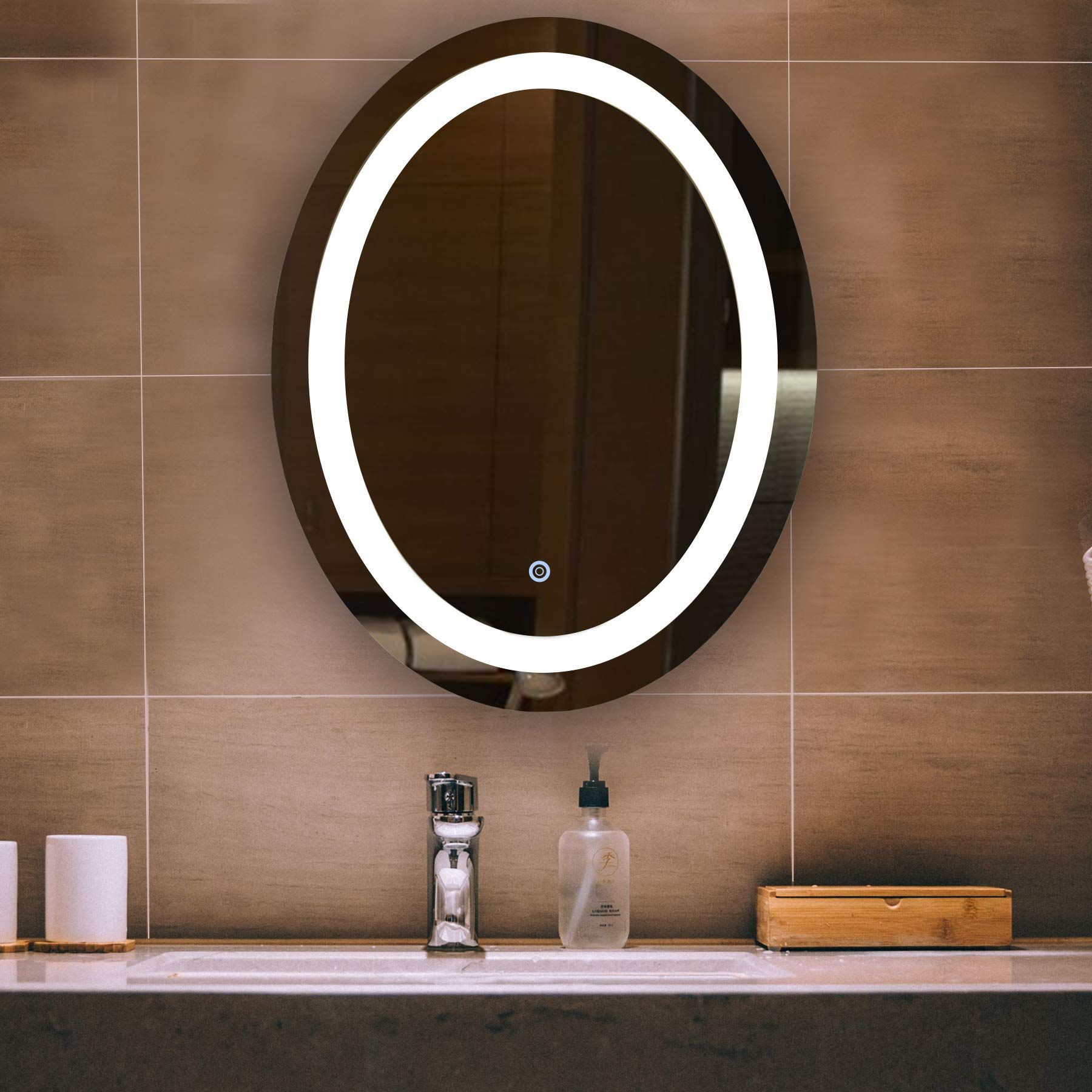 Co Z Dimmable Oval Led Bathroom Mirror — To View Further For This Item Intended For Oval Frameless Led Wall Mirrors (View 4 of 15)