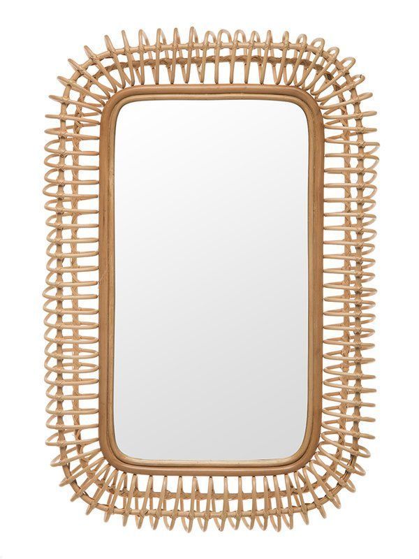 Coastal Rectangle Accent Mirror | Mirror Wall, Rattan Mirror, Wicker Mirror With Regard To Rectangular Bamboo Wall Mirrors (View 4 of 15)
