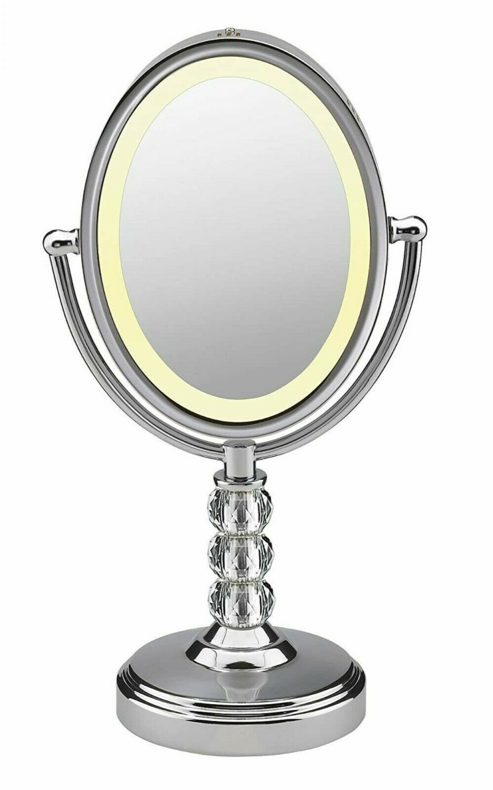 Conair Double Sided Lighted Vanity Mirror With Led Lights, 1x/7x Intended For Chrome Led Magnified Makeup Mirrors (View 3 of 15)