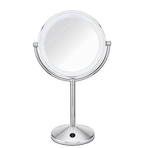 Conair Reflections Double Sided Led Lighted Vanity Makeup Mirror, 1x Pertaining To Chrome Led Magnified Makeup Mirrors (View 15 of 15)