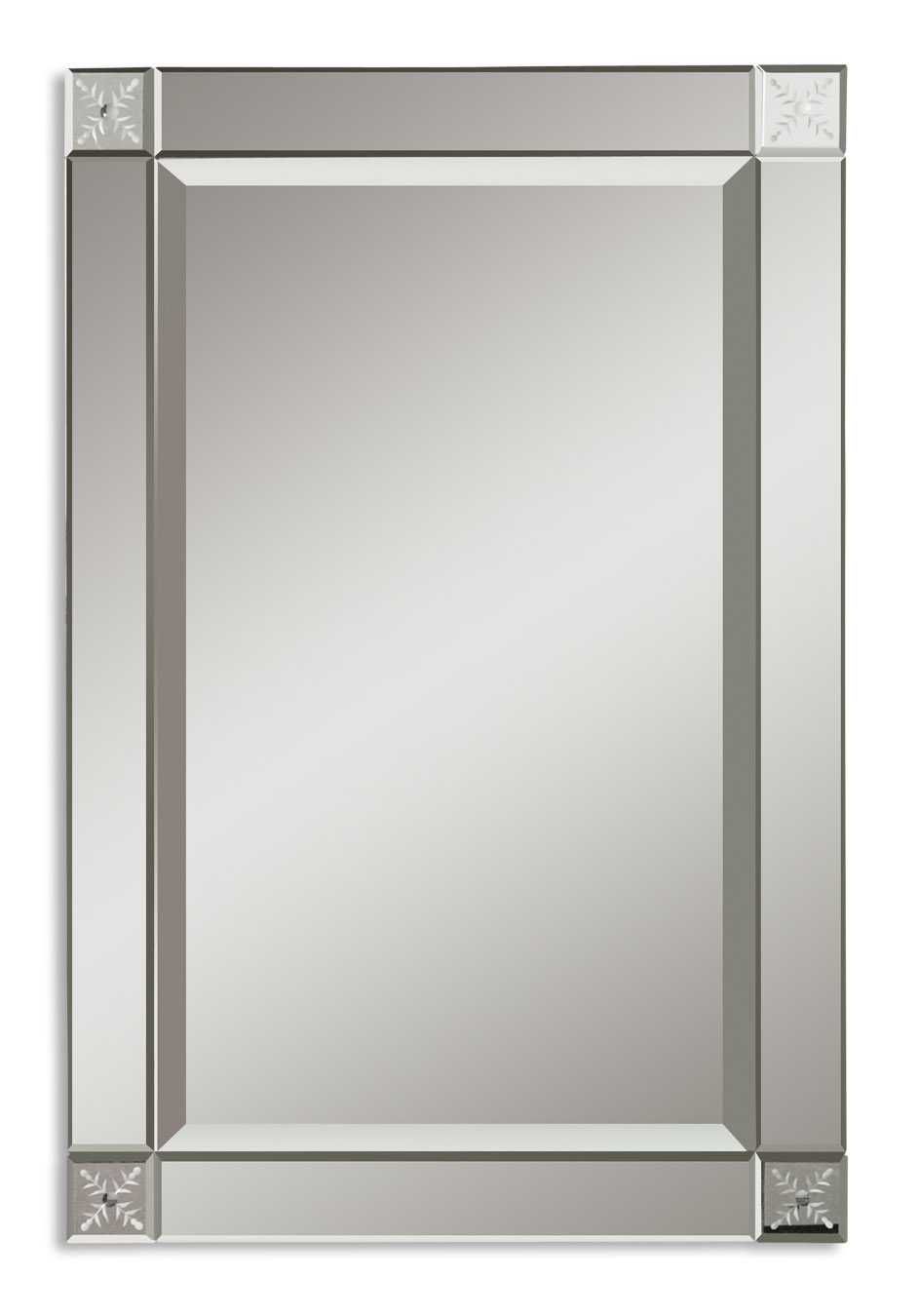 Contemporary Frameless Rectangular Beveled Wall Mirror 31" 759526404068 Pertaining To Modern Rectangle Wall Mirrors (Photo 7 of 15)