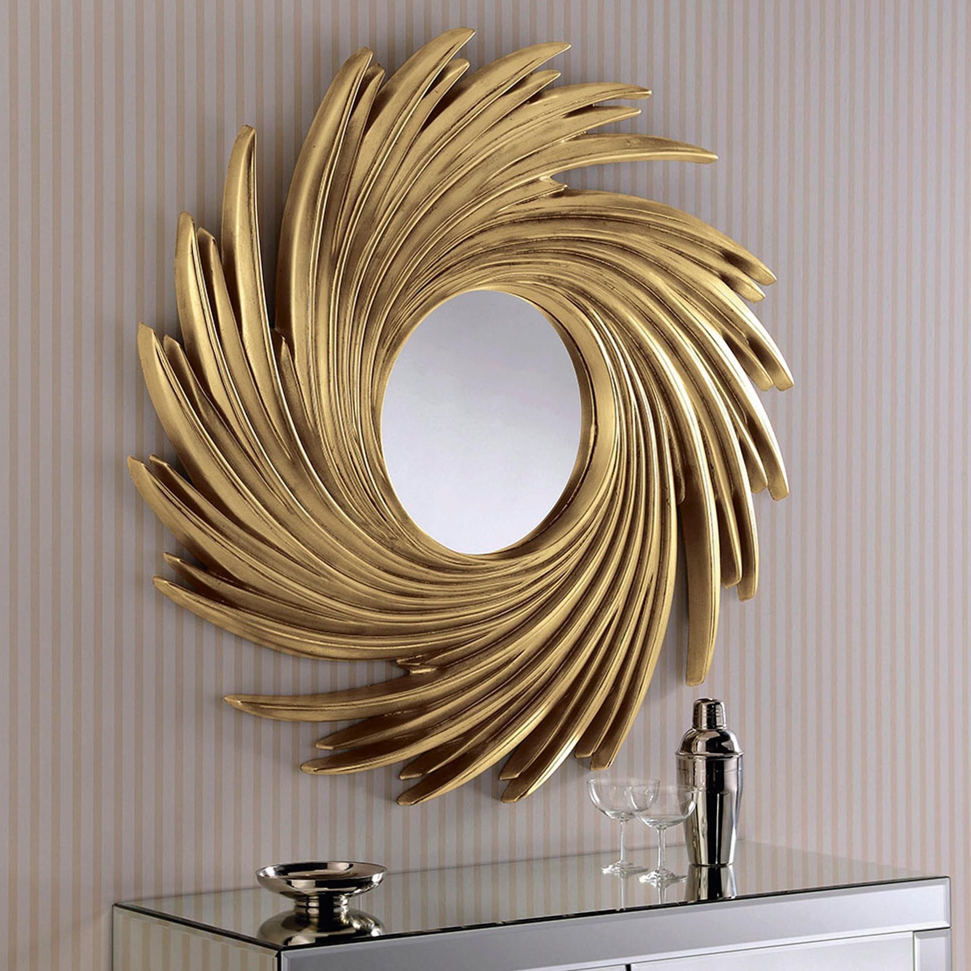Contemporary Gold Swirl Wall Mirror | Contemporary Wall Mirrors Pertaining To Gold Modern Luxe Wall Mirrors (View 9 of 15)