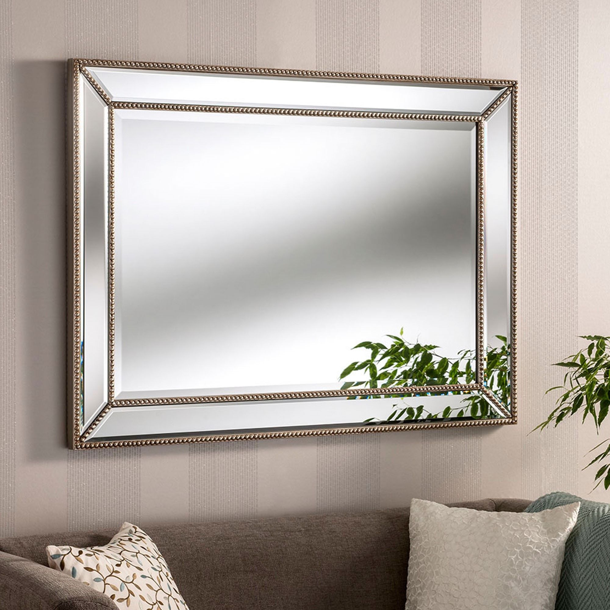 Contemporary Monaco Silver Wall Mirror | Contemporary Wall Mirrors Pertaining To Silver High Wall Mirrors (View 1 of 15)