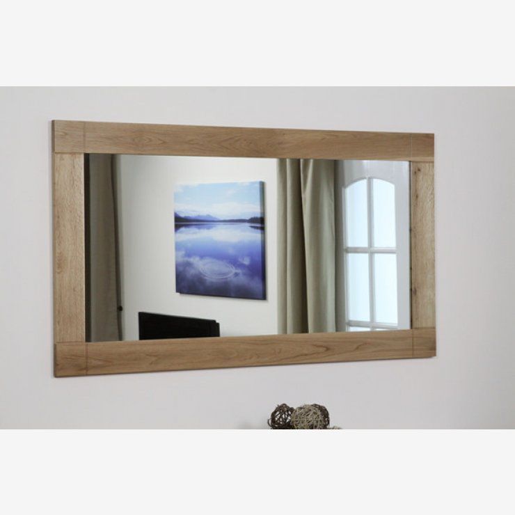 Contemporary Natural Solid Oak 1500mm X 800mm Wall Mirror | Mirror Wall Within Natural Oak Veneer Wall Mirrors (View 7 of 15)