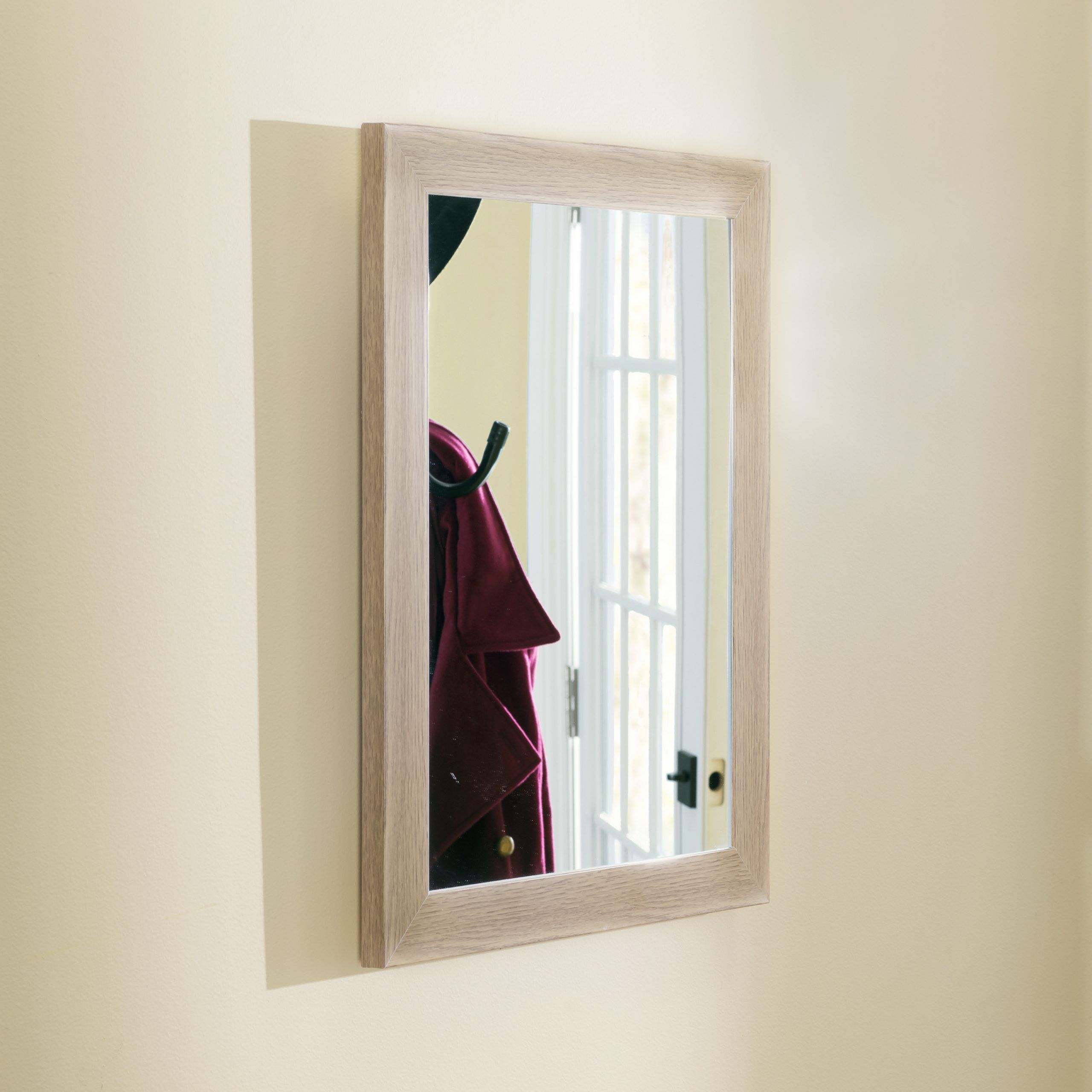 Contemporary Rectangle Wall Mirror, Natural – Walmart – Walmart Pertaining To Modern Rectangle Wall Mirrors (Photo 1 of 15)