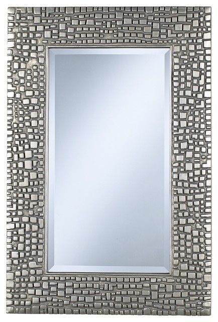 Contemporary Textured Relief 36" High Silver Wall Mirror – Contemporary Within High Wall Mirrors (View 10 of 15)