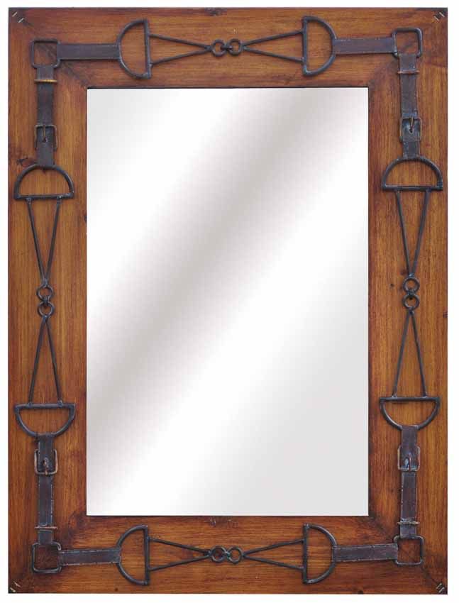Country Western Buckle Designed Frame Fir Wood Mirror Crestview For Western Wall Mirrors (View 10 of 15)