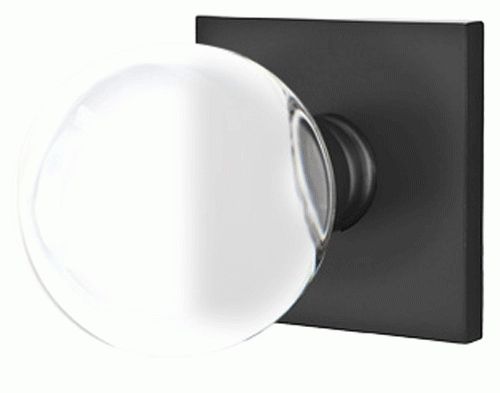 Crystal Bristol Door Knob Set With Square Rosette (matte Black Finish) For Matte Black Square Wall Mirrors (View 14 of 15)