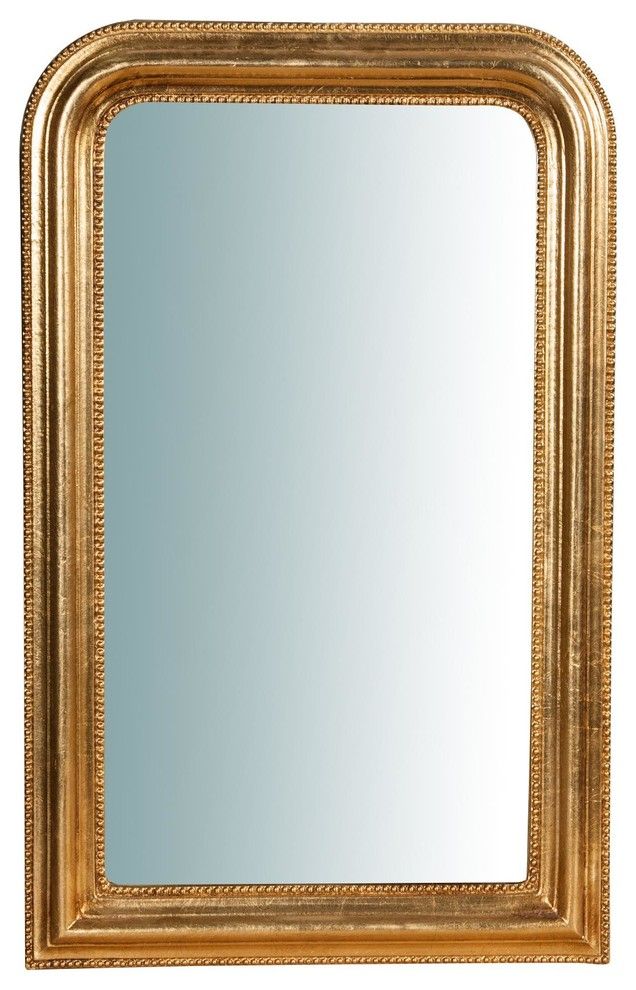Curved Antique Gold Rectangular Wall Mirror – Traditional – Wall Throughout Gold Curved Wall Mirrors (Photo 14 of 15)
