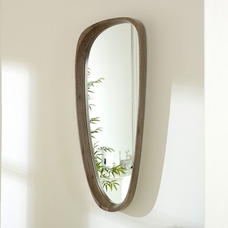 Curved Natural Wood Wall Mirror Intended For Padang Irregular Wood Framed Wall Mirrors (View 4 of 15)