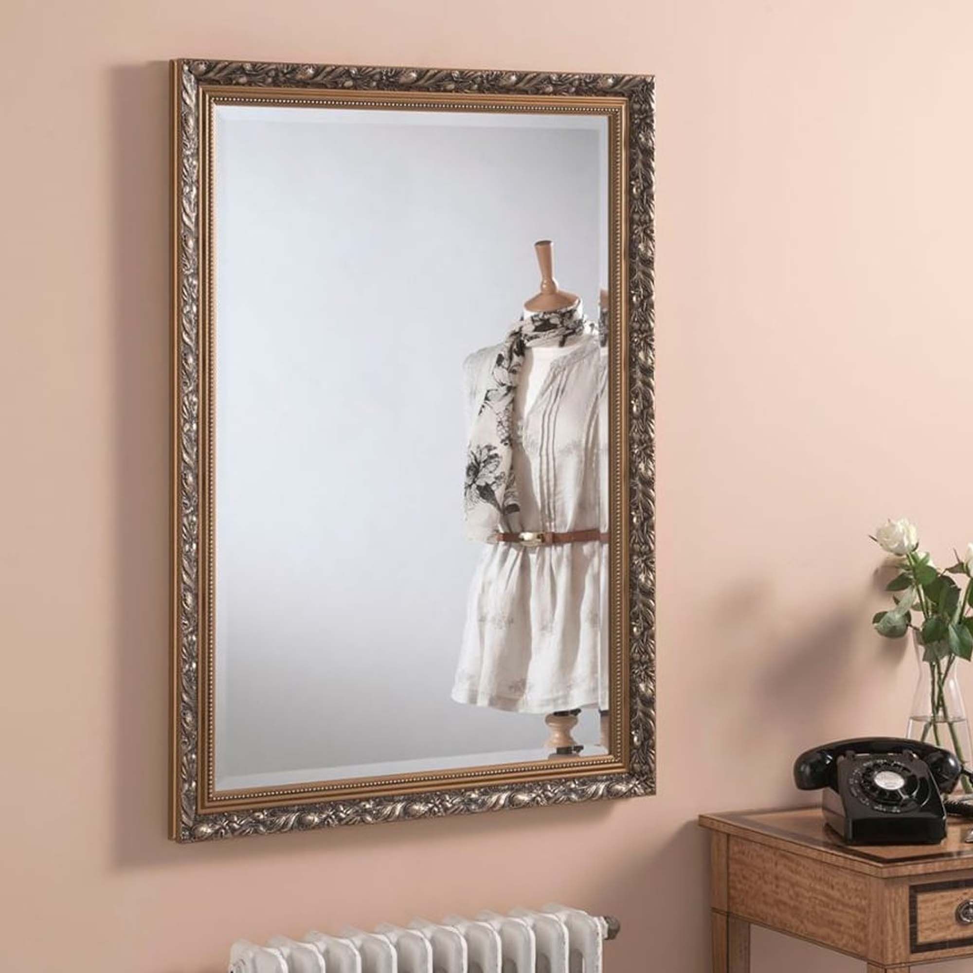 Dahlia Decorative Gold Rectangular Wall Mirror | Homesdirect365 With Tellier Accent Wall Mirrors (View 8 of 15)