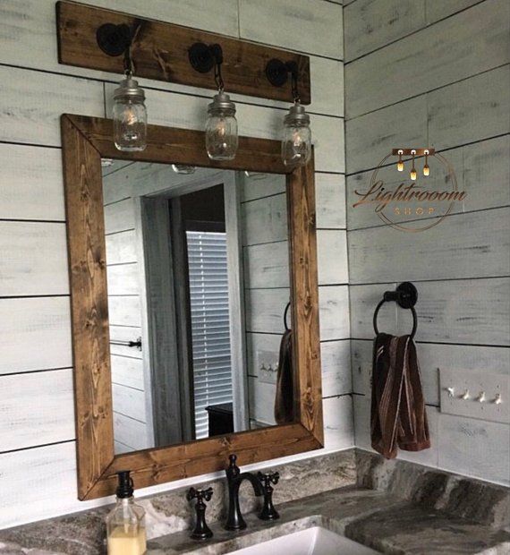 Dark Walnut Wood Framed Mirror Rustic Wood Mirror Bathroom | Etsy With Regard To Walnut Wood Wall Mirrors (View 10 of 15)