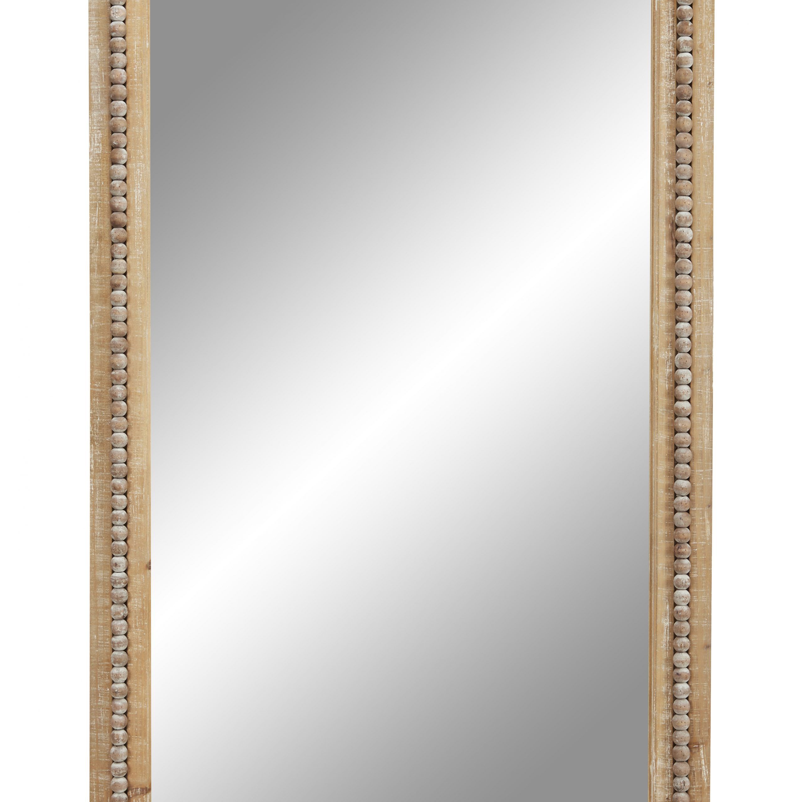 Decmode Large Rectangular Whitewashed Wood Wall Mirror W/ Decorative Throughout Bracelet Traditional Accent Mirrors (View 11 of 15)