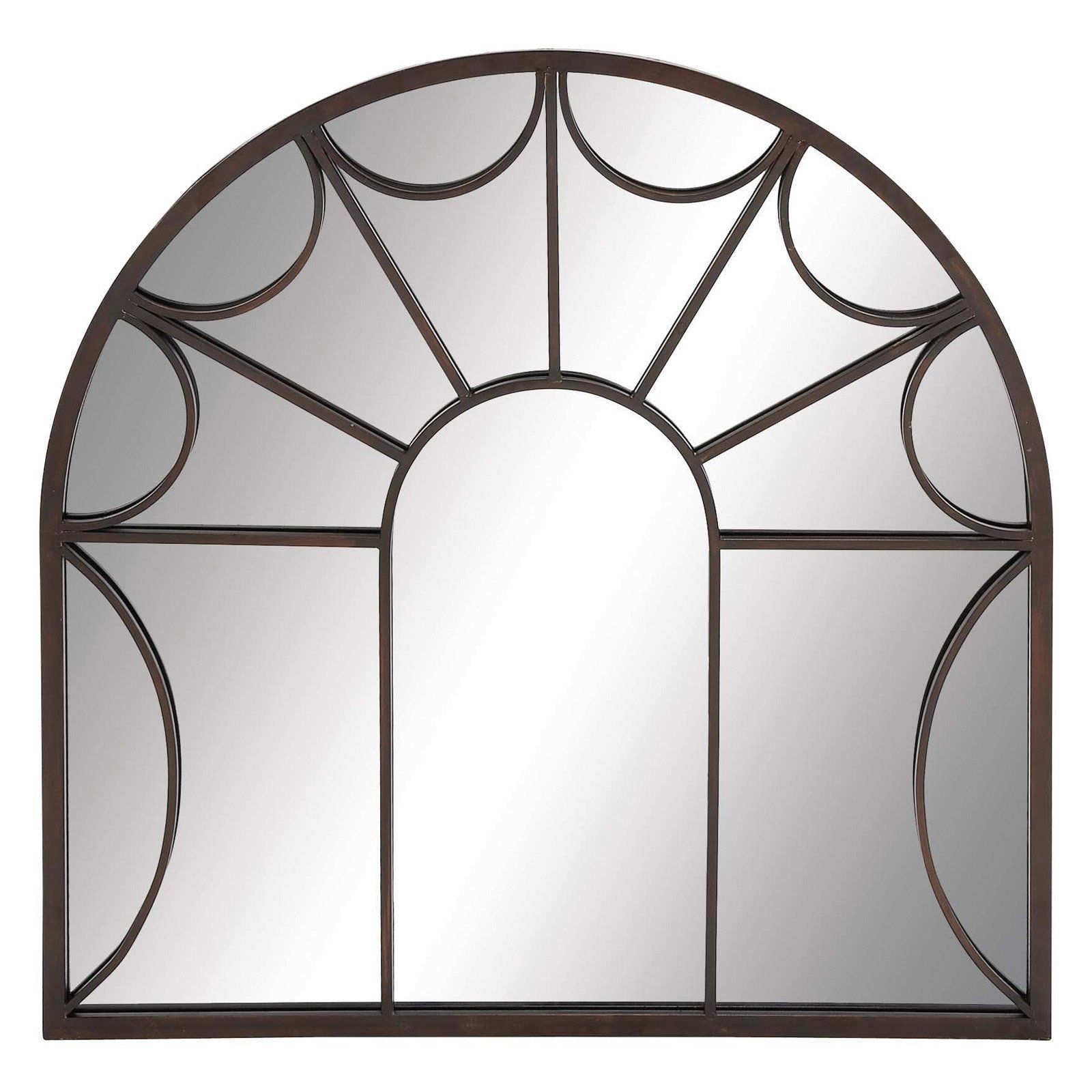 Decmode Traditional Iron Arched Wall Mirror | Mirror Wall, Traditional With Metal Arch Window Wall Mirrors (View 2 of 15)