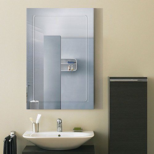 Decoraport 3624 Frameless Wallmounted Bathroom Silvered Mirror Intended For Frameless Rectangle Vanity Wall Mirrors (View 9 of 15)