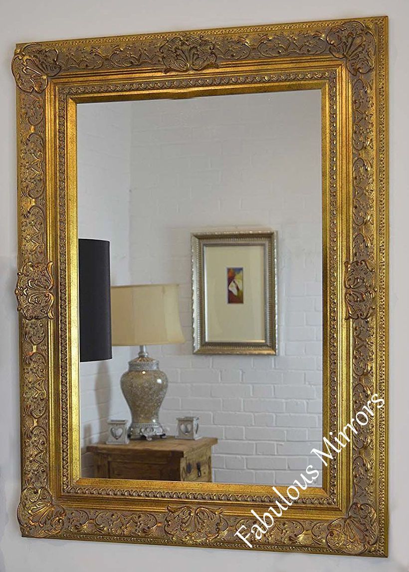 Decorative Antique Gold Wall Mirror – Full Range Of Sizes And Frame Colours For Dandre Wall Mirrors (View 5 of 15)