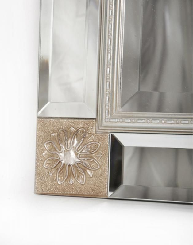 Decorative Bevelled Wall Mirror With Mirror Edge Frame + Antique Pertaining To Cut Corner Wall Mirrors (View 6 of 15)
