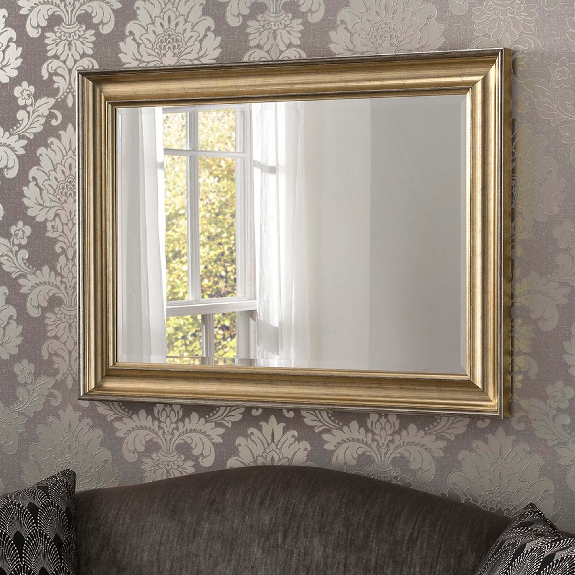 Decorative Champagne Rectangular Wall Mirror | Decorative Mirrors Pertaining To Rectangle Accent Mirrors (View 5 of 15)