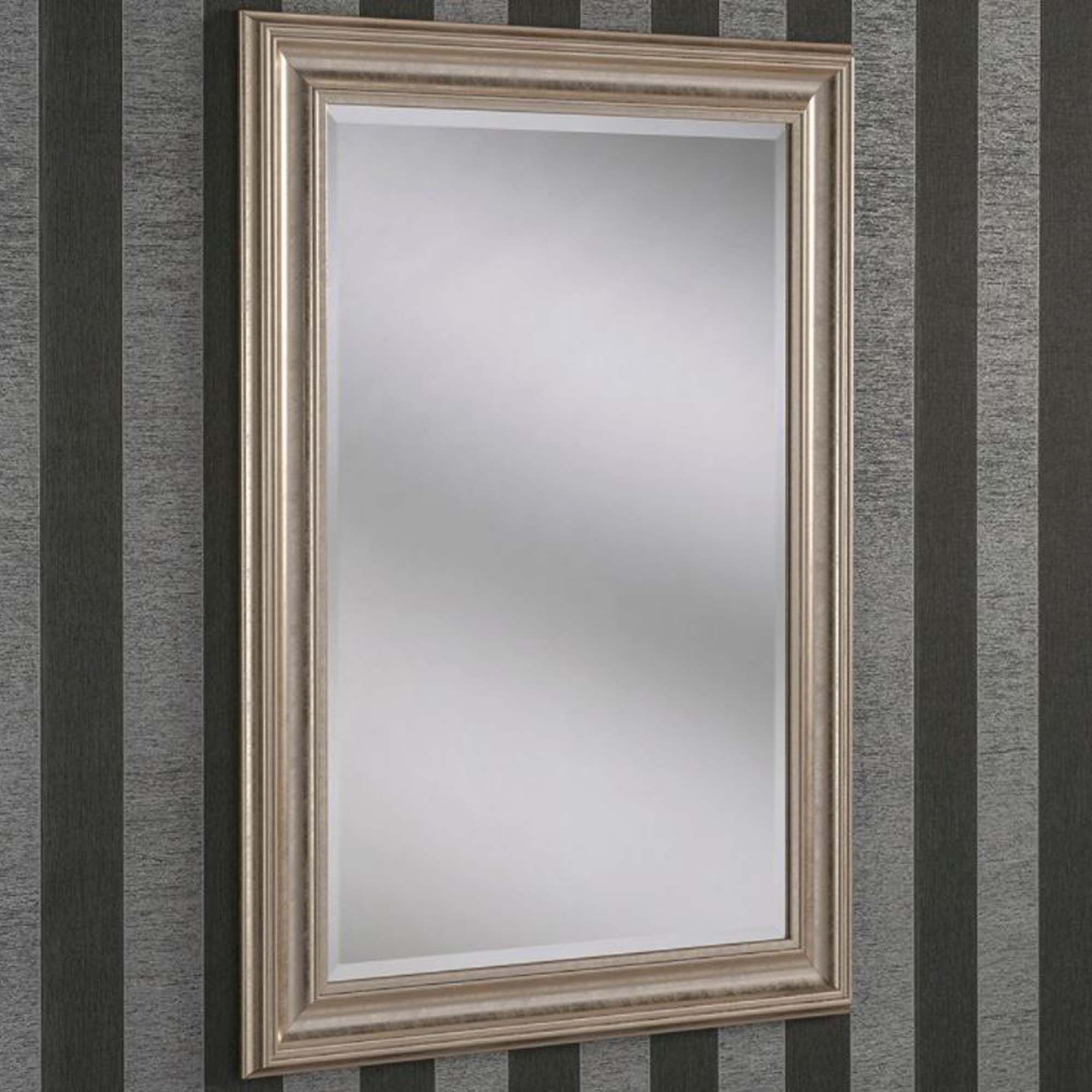 Decorative Champagne Rectangular Wall Mirror | Homesdirect365 For Reba Accent Wall Mirrors (View 5 of 15)
