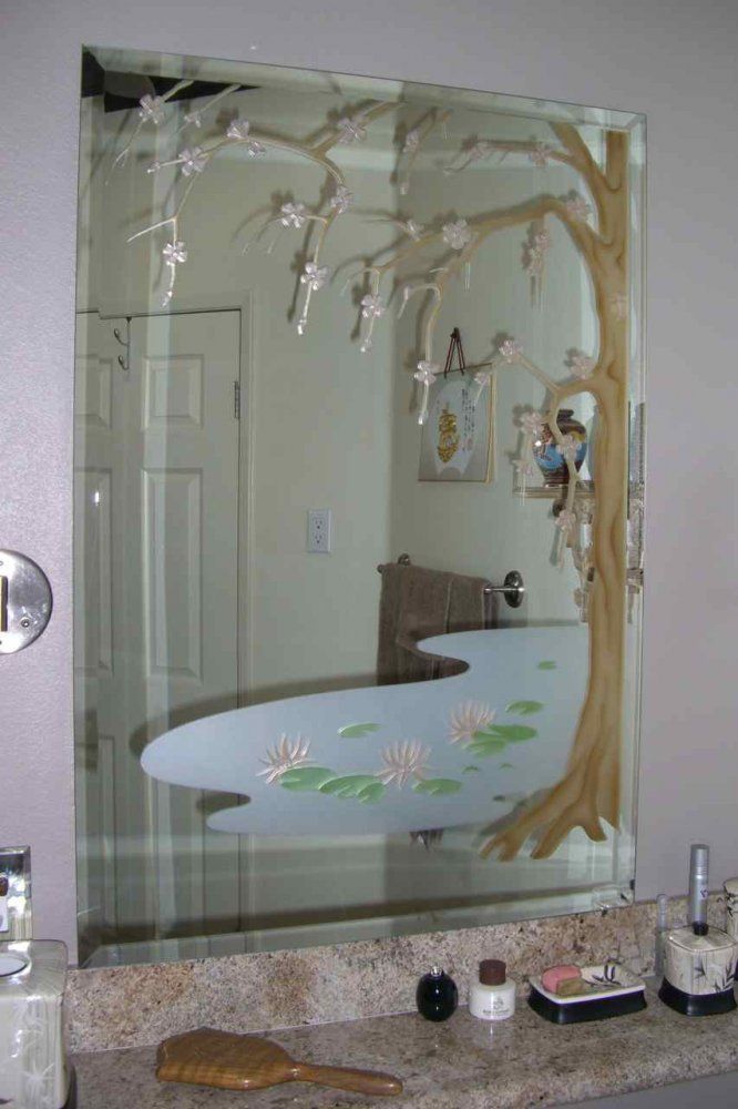 Decorative Mirrors Cherry Blossom Tree Sans Soucie | Painted Mirror Art With Owens Accent Mirrors (View 6 of 15)