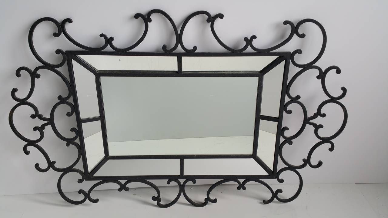 Decorative Oversized Wrought Iron Mirror,, Whimsical Fantasy Design For Regarding Brass Iron Framed Wall Mirrors (View 13 of 15)