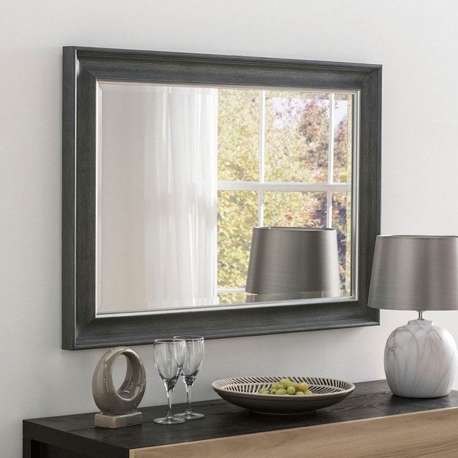 Decorative Rectangular Grey Wall Mirror | Decorative Mirrors Within Steel Gray Wall Mirrors (View 7 of 15)